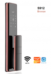 Fechadura Biométrica Digital com WIFI com acesso remoto S912 - Red Bronze