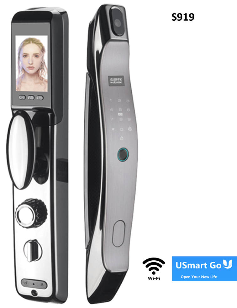 Fechadura Biométrica Digital Automatizada por WIFI com acesso remoto S919 com câmera Imagem 1