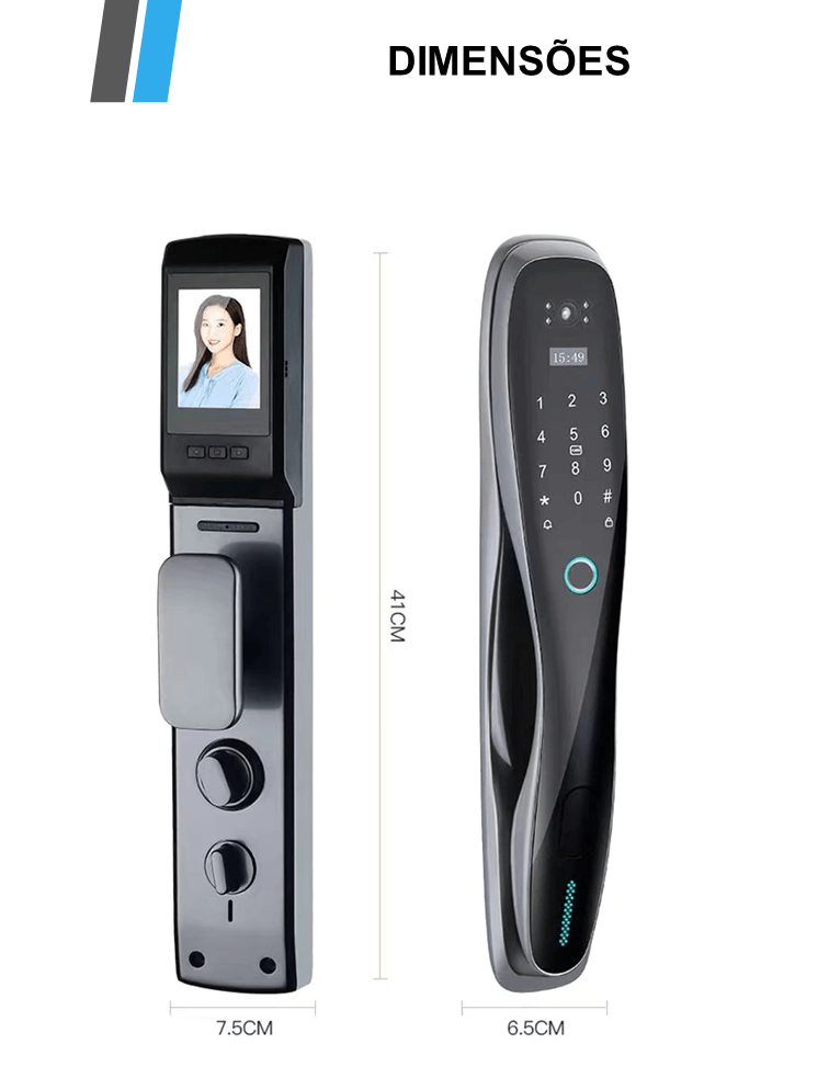 Fechadura Biométrica WIFI Digital S928 com Câmera Imagem 8